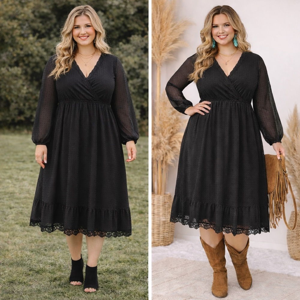 BloomChic Black Long Sleeve Dress